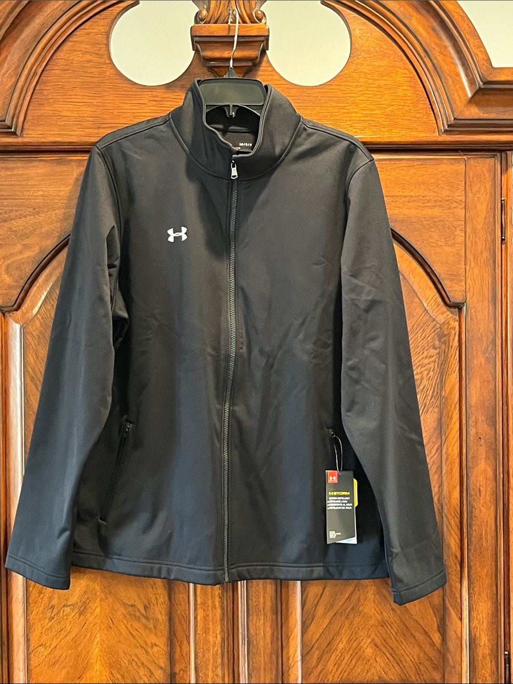 🆕 Under Armour Storm Coldgear Shield Black Full-Zip Loose Jacket size L